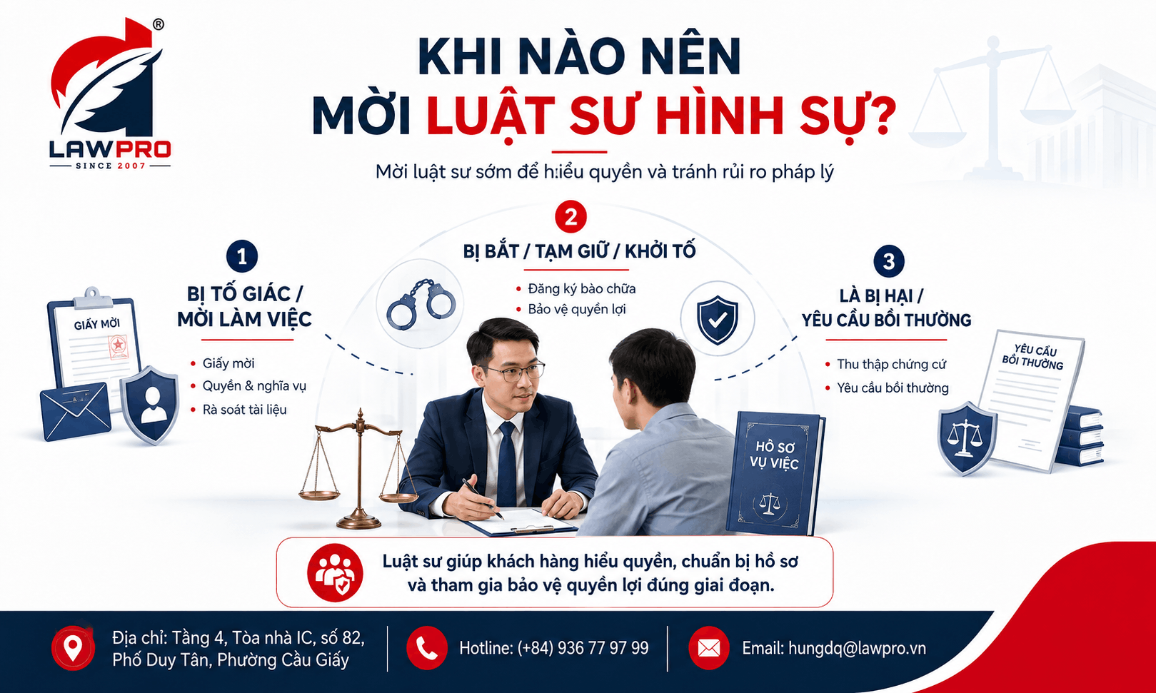 Khi nào nên mời luật sư hình sự?